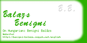 balazs benigni business card